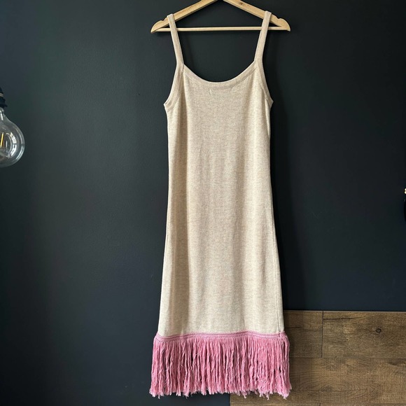 House of Harlow X REVOLVE Fig Nude Midi Dress with Pink Fringe Medium - Picture 10 of 12